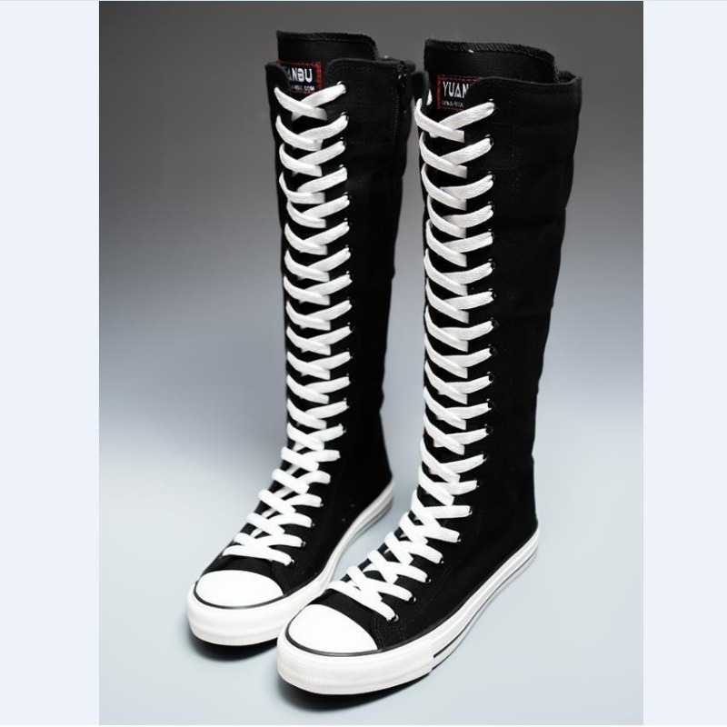 Knee High Boots Women - Sepatu Kanvas High Top Baru 2025