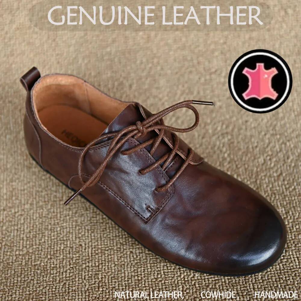 Oxford Lace Up Women - Sepatu oxford datar bertali kulit sapi