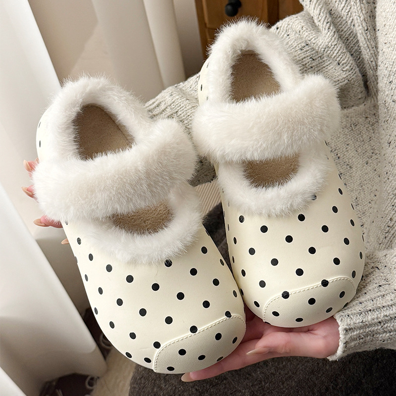 Women'S Shoes Clogs - Sandal Selop Berbulu Lembut dengan Motif