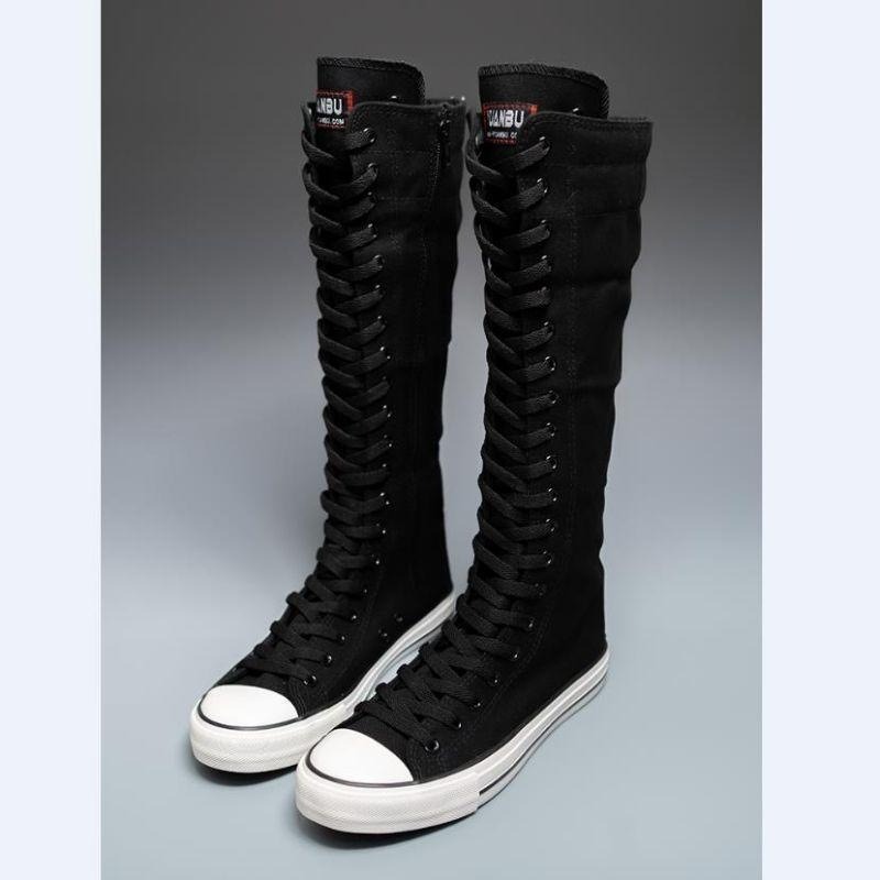Sepatu Kanvas High Top Baru 20 - Knee High Boots Women ulasan dan harga