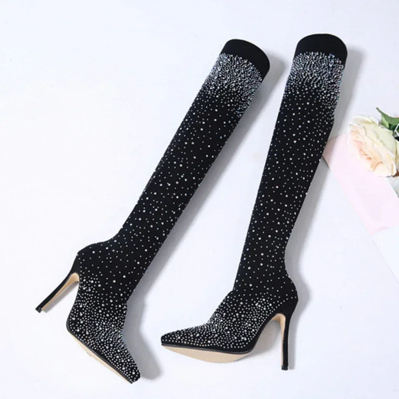 Sepatu bot wanita hak tinggi m - Sock Boot Women ulasan dan harga