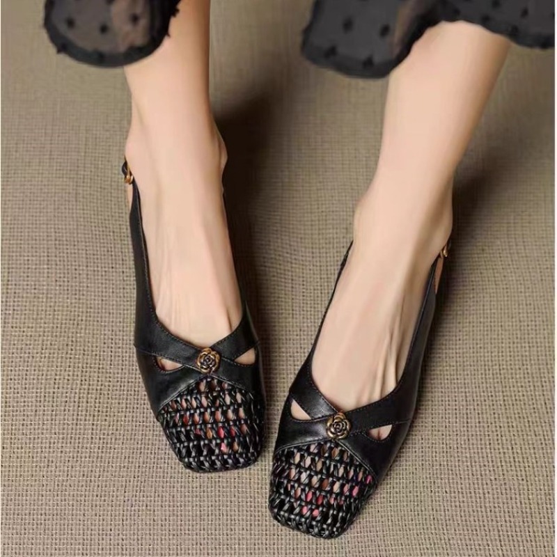 Sandal wanita bergaya Prancis  - Mule Slip On ulasan dan harga