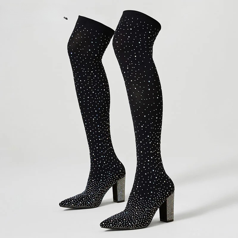 Sepatu Bot Selutut Aneikeh Cry - Sock Boot Women ulasan dan harga