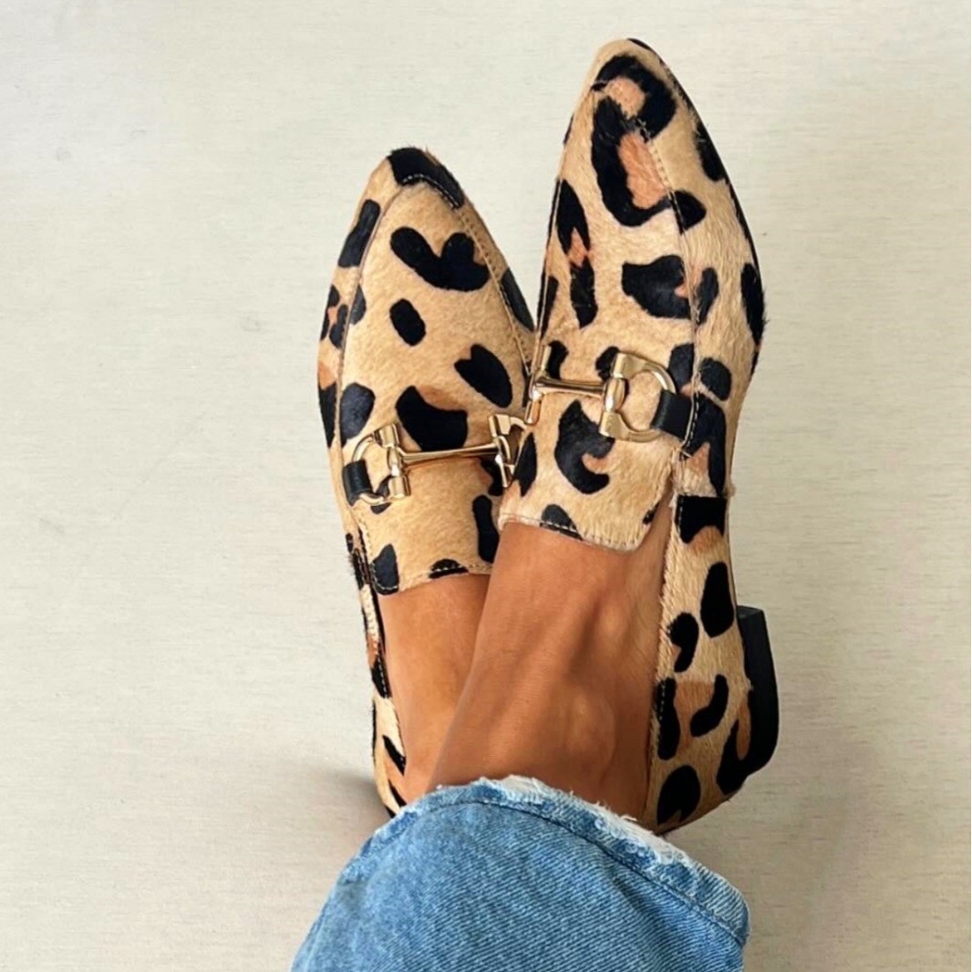 Sepatu Wanita Motif Leopard Uk - Mule Slip On ulasan dan harga