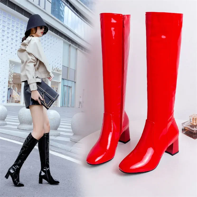Sepatu bot panjang ritsleting  - Knee High Boots Women ulasan dan harga