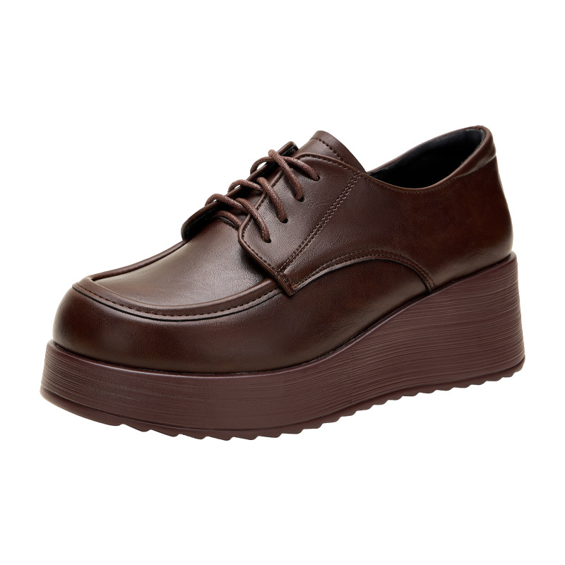 Sepatu Platform Kulit Lembut 6 - Oxford Lace Up Women ulasan dan harga