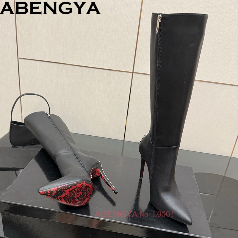 Sepatu Bot Kulit Hitam Seksi S - Knee High Boots Women ulasan dan harga