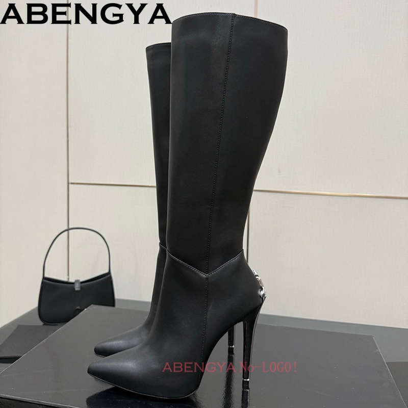 Sepatu Bot Kulit Hitam Seksi S - Knee High Boots Women ulasan dan harga