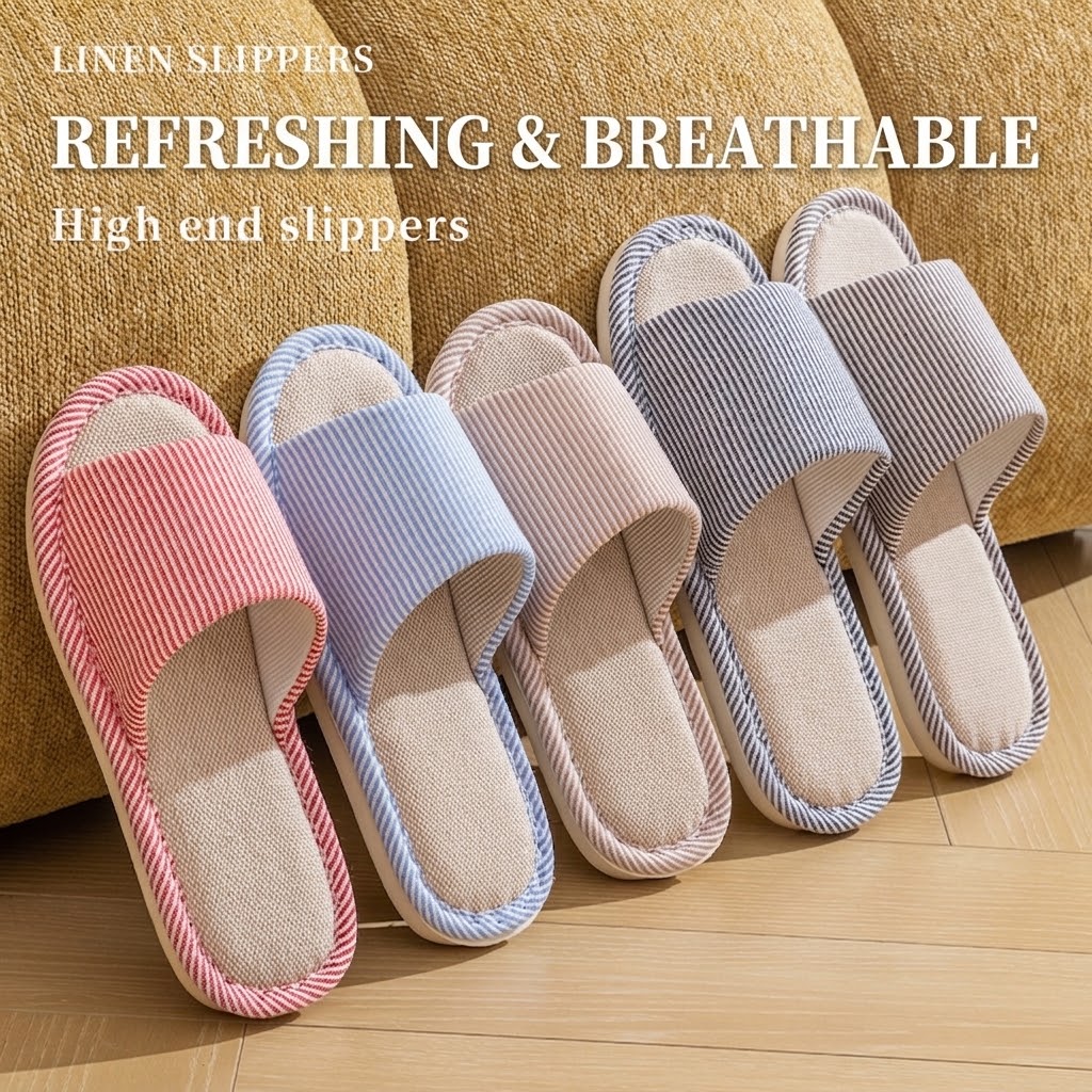 Sandal Linen Rami Bernapas unt - Mule Slip On ulasan dan harga