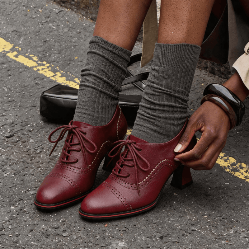 Sepatu Oxford Wanita dengan Ha - Oxford Lace Up Women ulasan dan harga