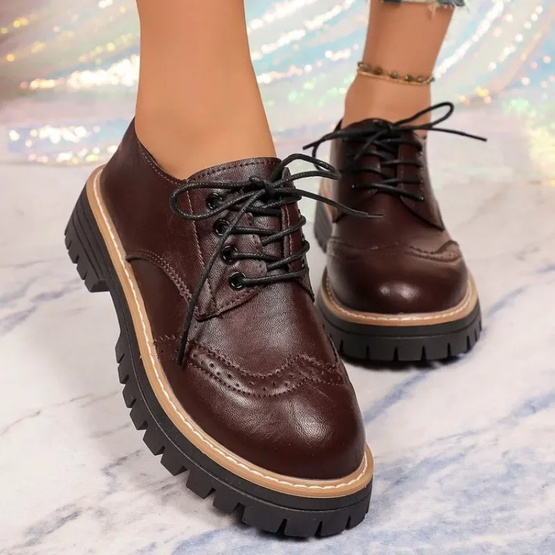 Sepatu Oxford Platform Klasik  - Oxford Lace Up Women ulasan dan harga