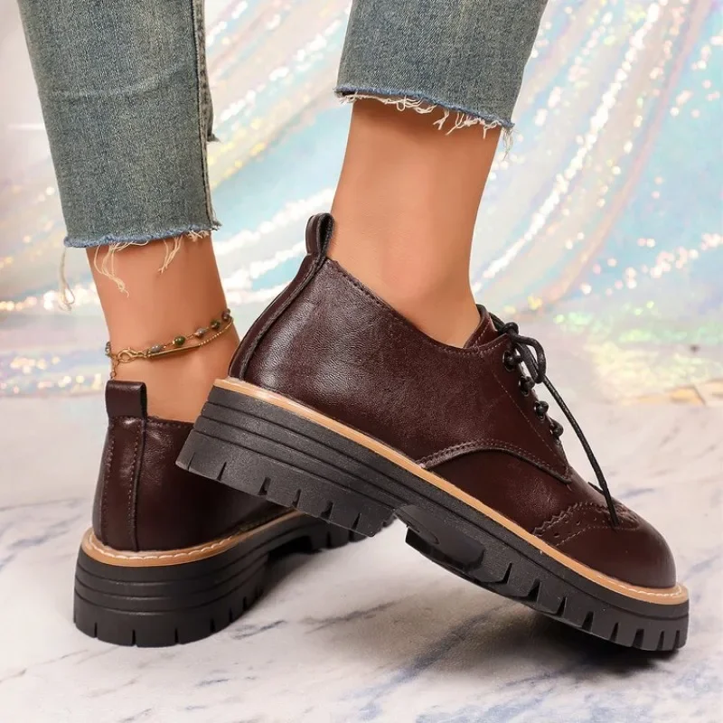 Sepatu Oxford Platform Klasik  - Oxford Lace Up Women ulasan dan harga